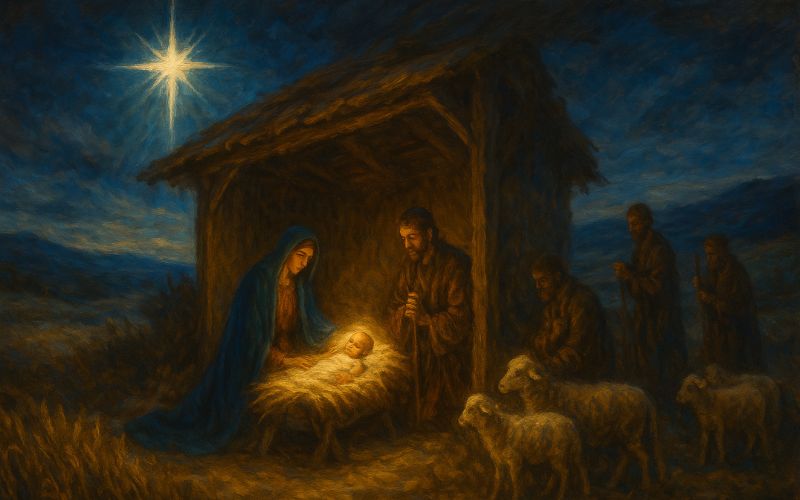 Peaceful Christmas Nativity Scene